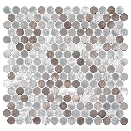 Andova Tiles ANDOVA TILES Orb 0.75" x 0.75" Metal Penny Round Mosaic Tile ANDORB251